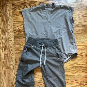 Gray Sleeveless Top and Jogger Pants Set
